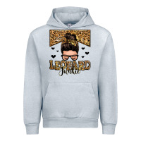 Heather Grey leopard junkie messy bun Urban Hoodie - Zillion Design Studio