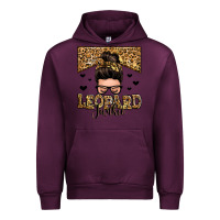 Mauve Wine leopard junkie messy bun Urban Hoodie - Zillion Design Studio