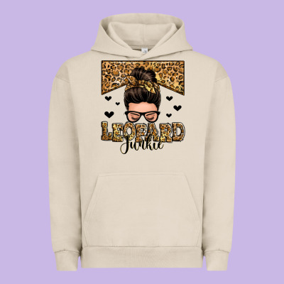 Leopard Junkie Messy Bun Urban Hoodie Designed By Zillion Design Studio