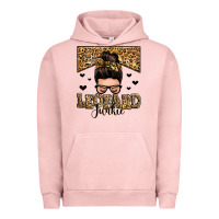 Pigment Salmon leopard junkie messy bun Urban Hoodie - Zillion Design Studio