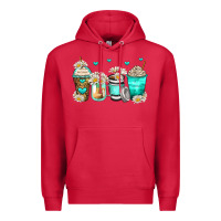Cardinal daisy coffee cups Premium Hoodie - Zillion Design Studio