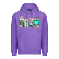 Purple daisy coffee cups Premium Hoodie - Zillion Design Studio