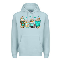 Blue Mist daisy coffee cups Premium Hoodie - Zillion Design Studio