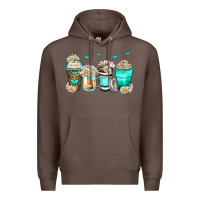 Coffee daisy coffee cups Premium Hoodie - Zillion Design Studio