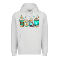 Dove Grey daisy coffee cups Premium Hoodie - Zillion Design Studio