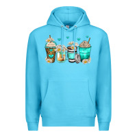 Ocean Blue daisy coffee cups Premium Hoodie - Zillion Design Studio