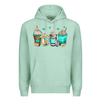 Seafoam daisy coffee cups Premium Hoodie - Zillion Design Studio