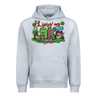Heather Grey living on lake time Urban Hoodie - Zillion Design Studio