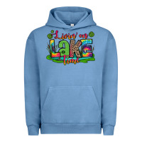 Pigment Pebble Blue living on lake time Urban Hoodie - Zillion Design Studio