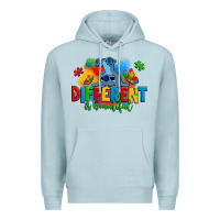 Blue Mist different is beautiful autism stitch Premium Hoodie - Zillion Design Studio