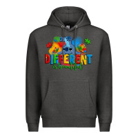 Charcoal Heather different is beautiful autism stitch Premium Hoodie - Zillion Design Studio