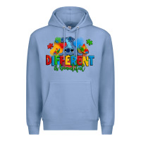 Colony Blue different is beautiful autism stitch Premium Hoodie - Zillion Design Studio