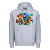 Heather Grey different is beautiful autism stitch Premium Hoodie - Zillion Design Studio