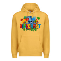 Mustard different is beautiful autism stitch Premium Hoodie - Zillion Design Studio