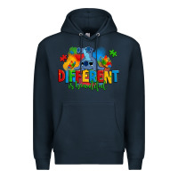 Navy different is beautiful autism stitch Premium Hoodie - Zillion Design Studio