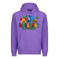 Purple different is beautiful autism stitch Premium Hoodie - Zillion Design Studio