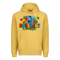 Antique Gold different is beautiful autism stitch Premium Hoodie - Zillion Design Studio