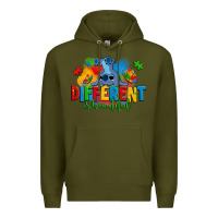 Army Green different is beautiful autism stitch Premium Hoodie - Zillion Design Studio