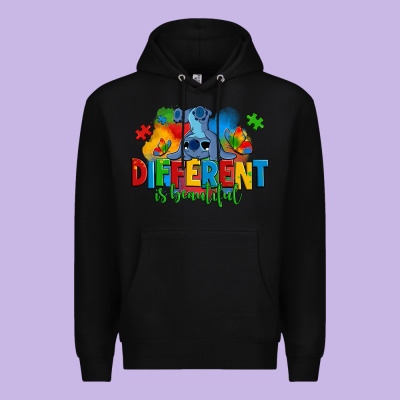 Different Is Beautiful Autism Stitch Premium Hoodie Designed By Zillion Design Studio