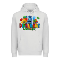 Dove Grey different is beautiful autism stitch Premium Hoodie - Zillion Design Studio