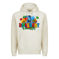 Oatmeal Heather different is beautiful autism stitch Premium Hoodie - Zillion Design Studio