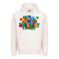 Pale Pink different is beautiful autism stitch Premium Hoodie - Zillion Design Studio