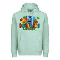 Seafoam different is beautiful autism stitch Premium Hoodie - Zillion Design Studio