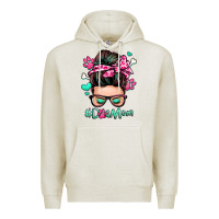 Oatmeal Heather dog mom messy bun Premium Hoodie - Zillion Design Studio