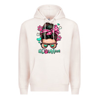 Pale Pink dog mom messy bun Premium Hoodie - Zillion Design Studio