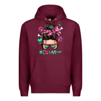 Burgundy dog mom messy bun Premium Hoodie - Zillion Design Studio