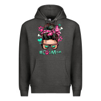 Charcoal Heather dog mom messy bun Premium Hoodie - Zillion Design Studio