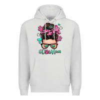 Dove Grey dog mom messy bun Premium Hoodie - Zillion Design Studio