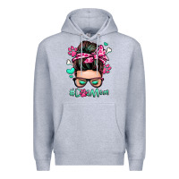 Heather Grey dog mom messy bun Premium Hoodie - Zillion Design Studio