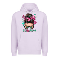 Lilac dog mom messy bun Premium Hoodie - Zillion Design Studio