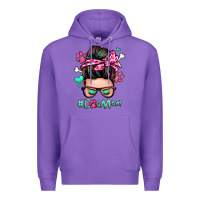 Purple dog mom messy bun Premium Hoodie - Zillion Design Studio