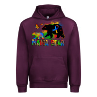 Mauve Wine mama bear autism Urban Hoodie - Zillion Design Studio