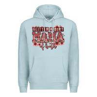 Blue Mist glitter and dirt mama of both girls Premium Hoodie - Zillion Design Studio