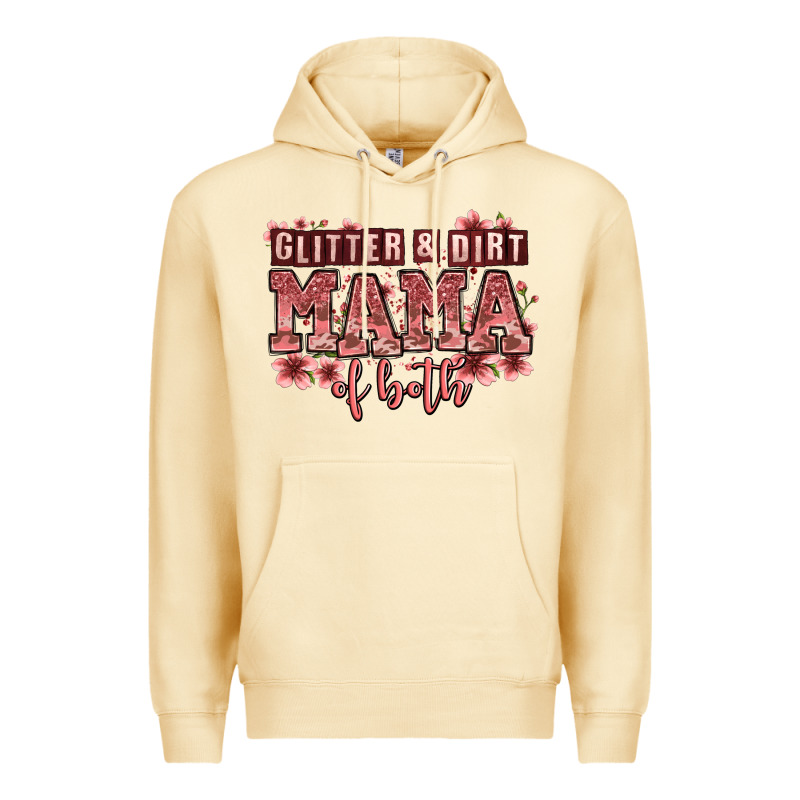 Glitter And Dirt Mama Of Both Girls Premium Hoodie by Zillion Design Studio | Teevron