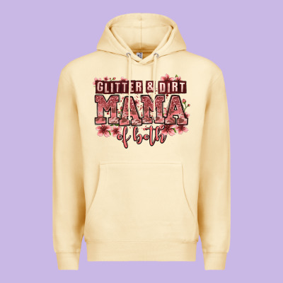 Glitter And Dirt Mama Of Both Girls Premium Hoodie Designed By Zillion Design Studio