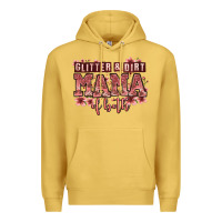 Antique Gold glitter and dirt mama of both girls Premium Hoodie - Zillion Design Studio