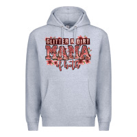 Heather Grey glitter and dirt mama of both girls Premium Hoodie - Zillion Design Studio