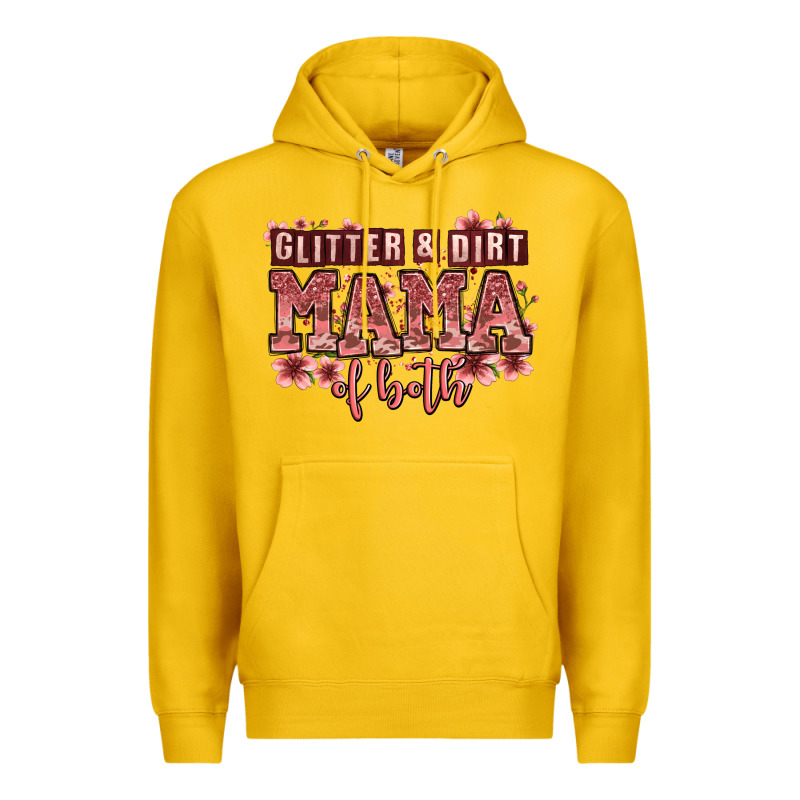 Glitter And Dirt Mama Of Both Girls Premium Hoodie by Zillion Design Studio | Teevron