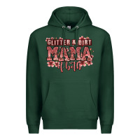 Sports Green glitter and dirt mama of both girls Premium Hoodie - Zillion Design Studio