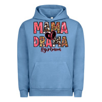 Pigment Pebble Blue mama of drama girl mom Urban Hoodie - Zillion Design Studio