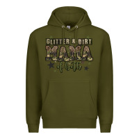 Army Green glitter and dirt mama of both Premium Hoodie - Zillion Design Studio