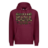 Burgundy glitter and dirt mama of both Premium Hoodie - Zillion Design Studio