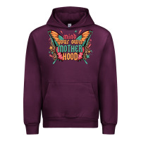Mauve Wine mind your own motherhood Urban Hoodie - Zillion Design Studio