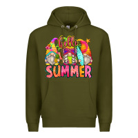 Army Green hello summer gnomes Premium Hoodie - Zillion Design Studio