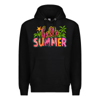 Black hello summer Premium Hoodie - Zillion Design Studio