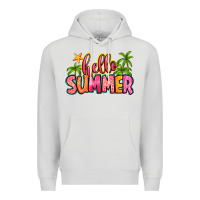 Dove Grey hello summer Premium Hoodie - Zillion Design Studio